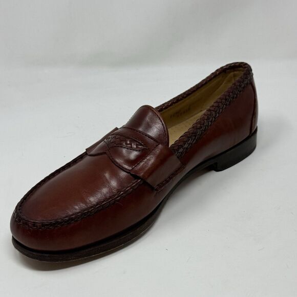 Allen Edmonds Newcastle Loafers Mens 11.5 D Brown Leather Weave Slip On Dress main image 5